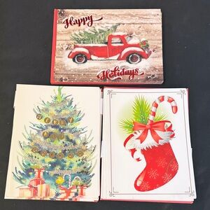 Festive Holiday Greeting Card Set 29 cards in the bundle all have red envelopes
